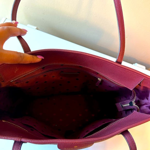 Kate Spade Burgundy tote large - Picture 7 of 7